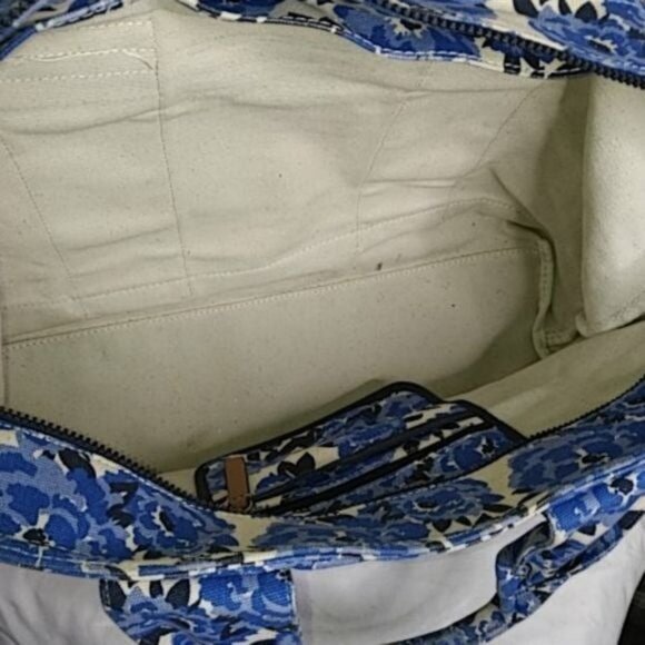 Large Tommy Hilfiger Natalie Painted Floral Weekender Tote Shoulder Bag Canvas - Picture 9 of 10